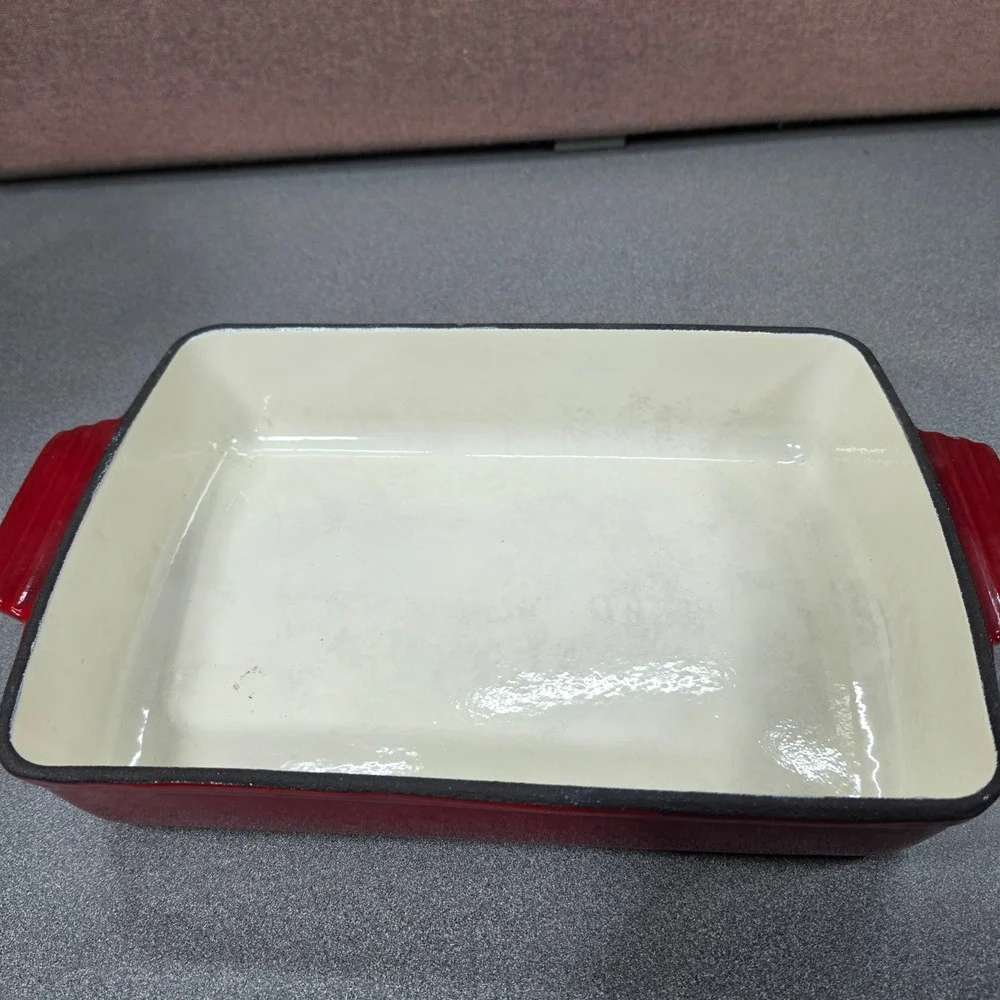 Crofton Enameled Cast Iron Pan 9x12 Red Roaster Excellent Rectangular